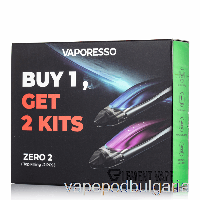 Vape Bulgaria Vaporesso Zero 2 Pod System 2-pack промоция черно синьо + черно лилаво